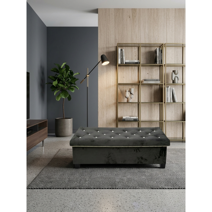 Pufa skrzyniowa z pojemnikiem Glamour 120x40