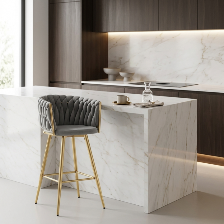 Hoker tapicerowany Rosa-B szary