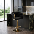 Obrotowy hoker tapicerowany z regulacją wysokości Rosa-B czarny