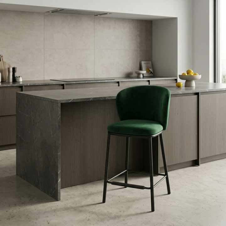 Hoker tapicerowany Bari butelkowa zieleń