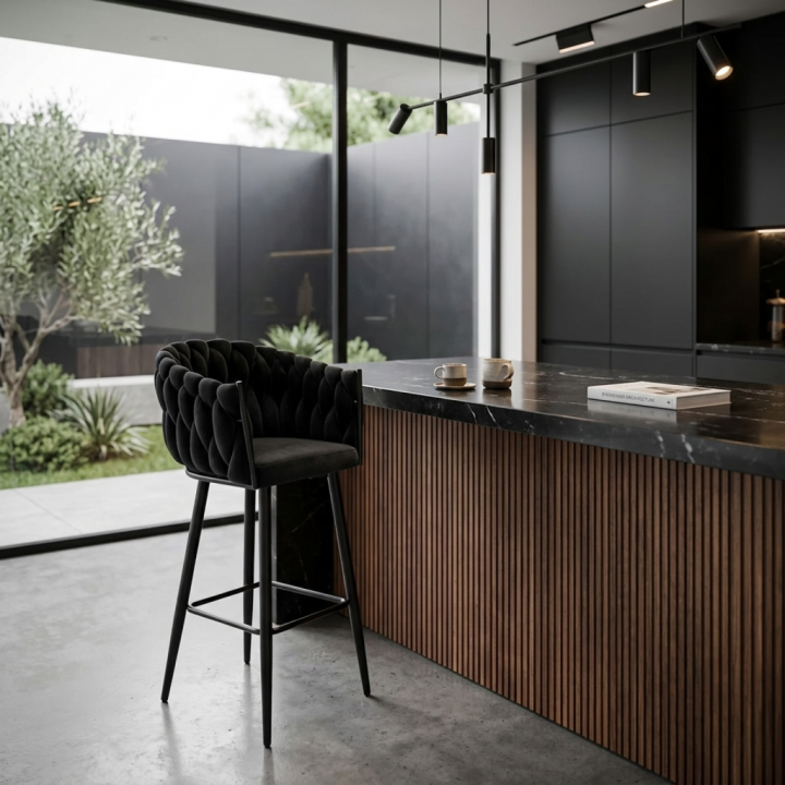 Hoker tapicerowany Latina czarny