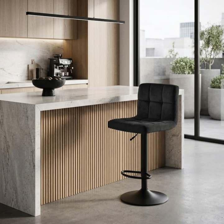 Hoker tapicerowany obrotowy z regulacją wysokości Brot czarny