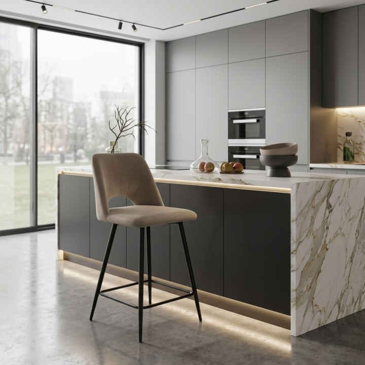 Hoker tapicerowany Oro ciemnobeżowy