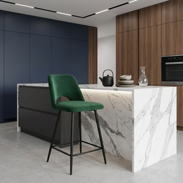 Hoker tapicerowany Oro butelkowa zieleń