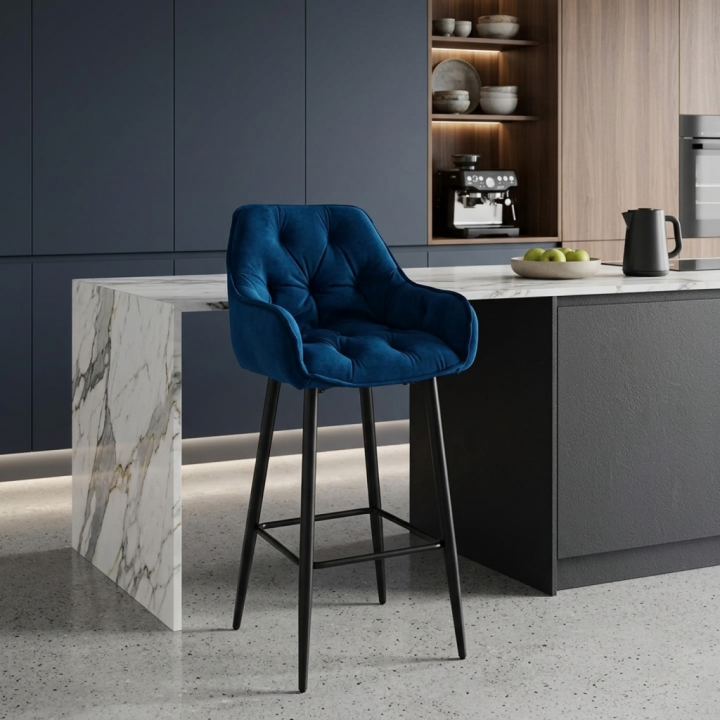 Hoker tapicerowany Siena granatowy