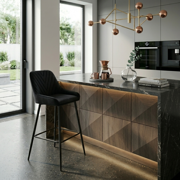 Hoker tapicerowany Vasto czarny