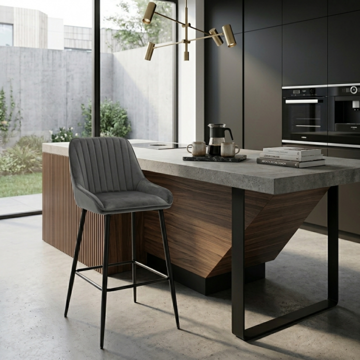 Hoker tapicerowany Passo szary