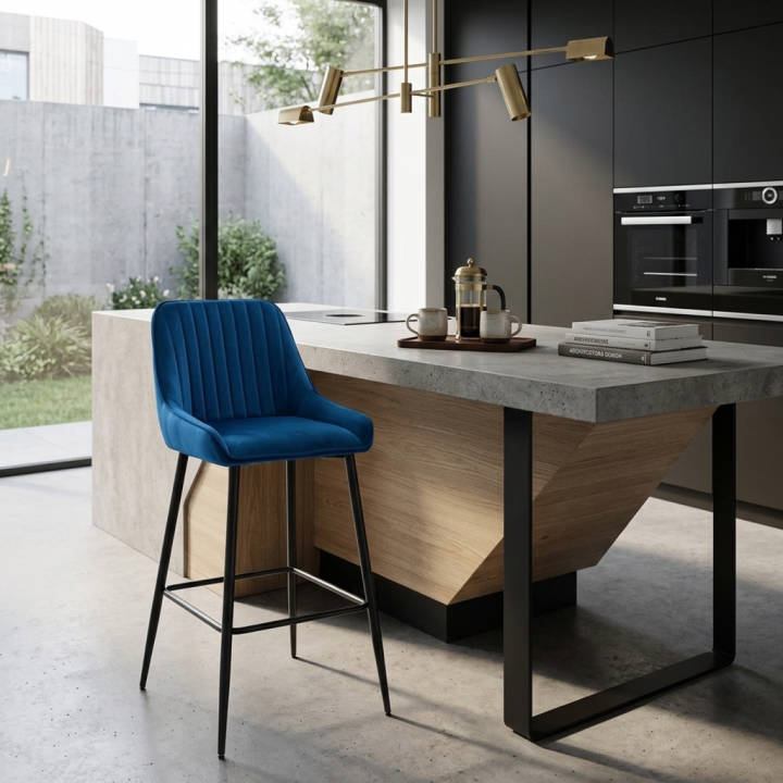 Hoker tapicerowany Passo granatowy