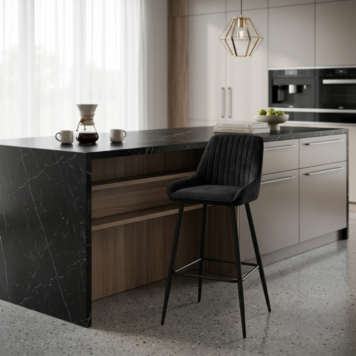 Hoker tapicerowany Passo czarny