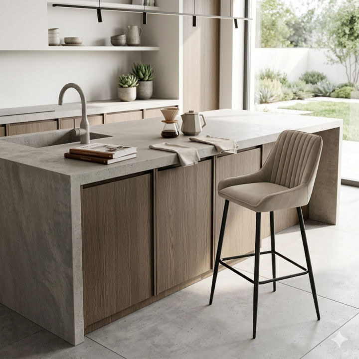 Hoker tapicerowany Passo ciemnobeżowy