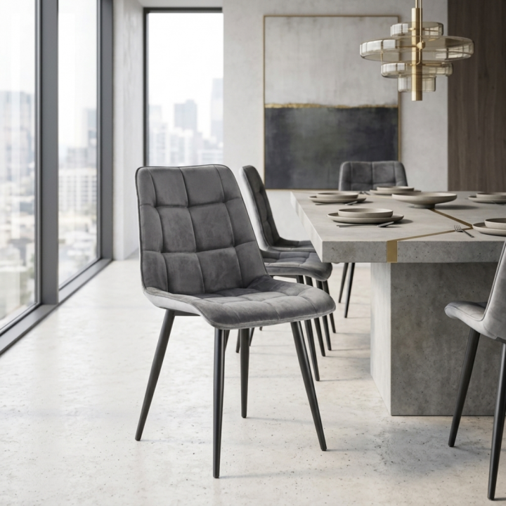 Krzesło tapicerowane Coral szare