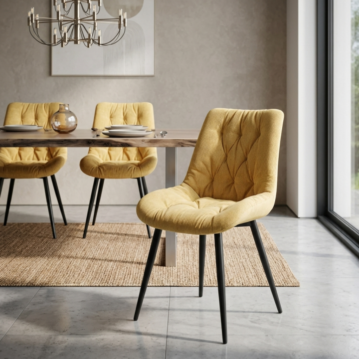 Krzesło tapicerowane Oliver żółte