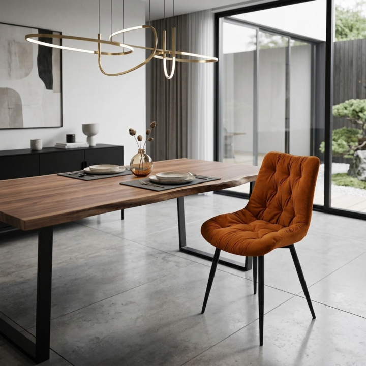 Krzesło tapicerowane Oliver ceglaste