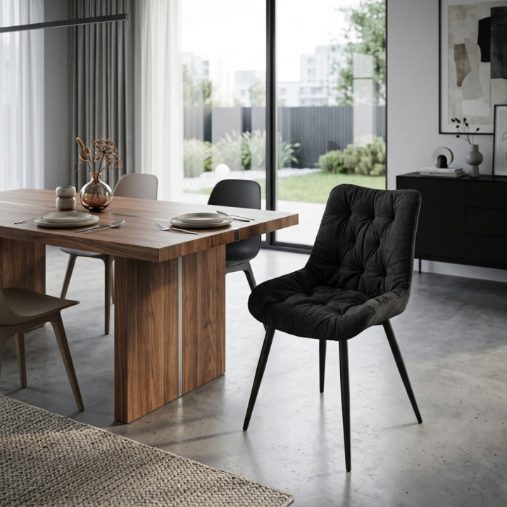 Krzesło tapicerowane Oliver ciemnoszare