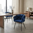Krzesło tapicerowane Aya granatowe