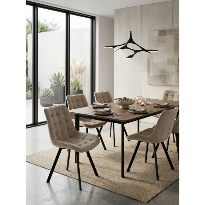 Krzesło tapicerowane Tori ciemnobeżowe