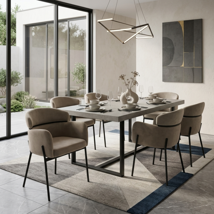 Krzesło tapicerowane Bolzano ciemnobeżowe