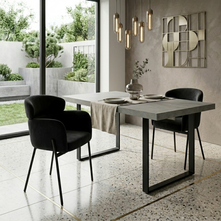 Krzesło tapicerowane Bolzano czarne