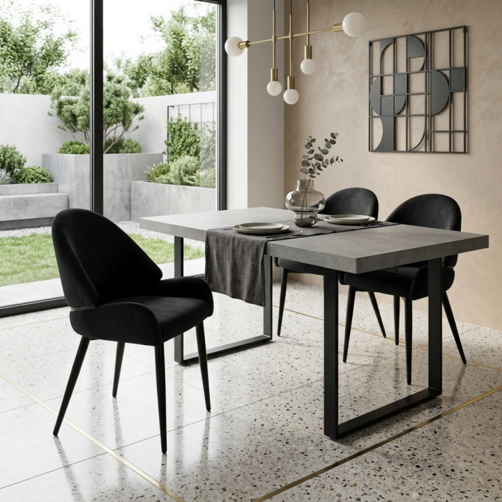 Krzesło tapicerowane Bergamo czarne