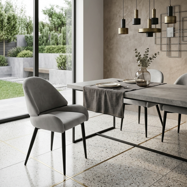 Krzesło tapicerowane Bergamo jasnoszare