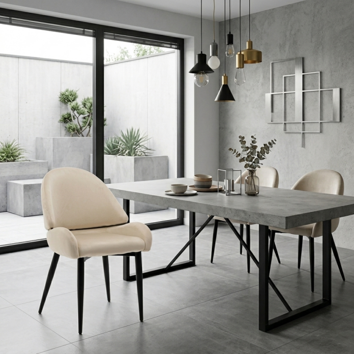 Krzesło tapicerowane Bergamo jasnobeżowe