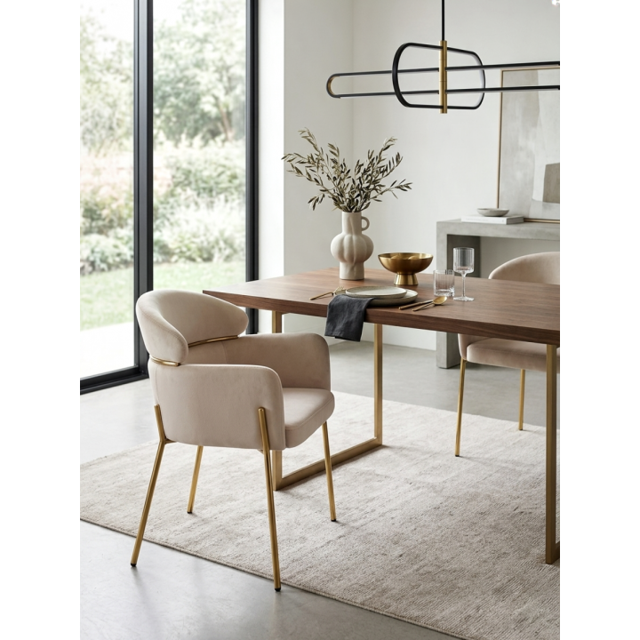 Krzesło tapicerowane Breda Gold beżowe