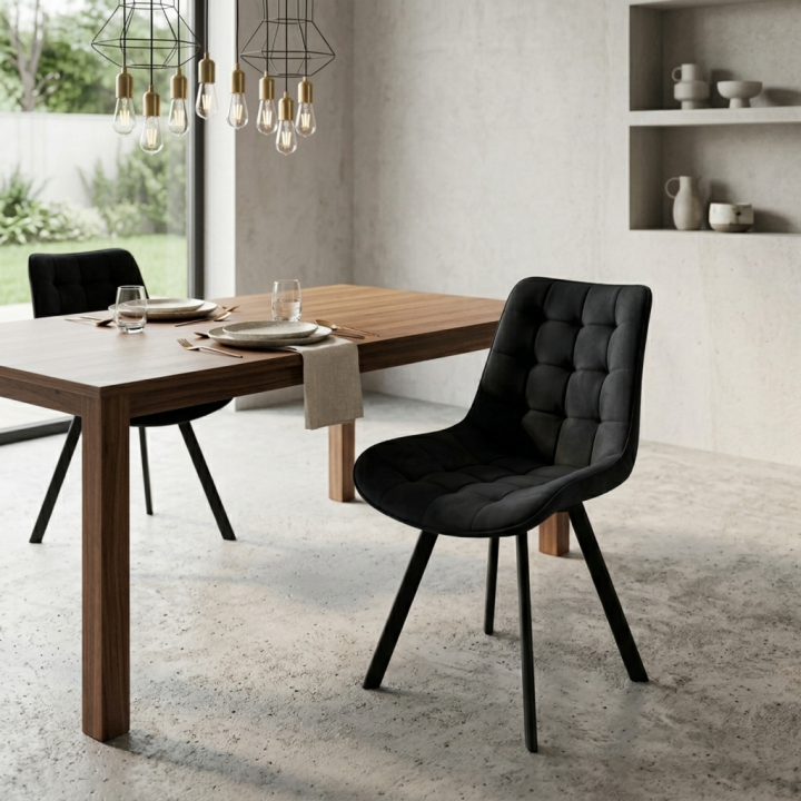 Krzesło tapicerowane Tori czarne