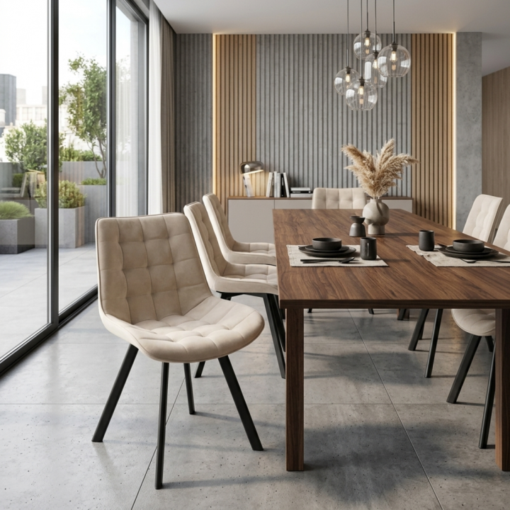 Krzesło tapicerowane Tori jasnobeżowe