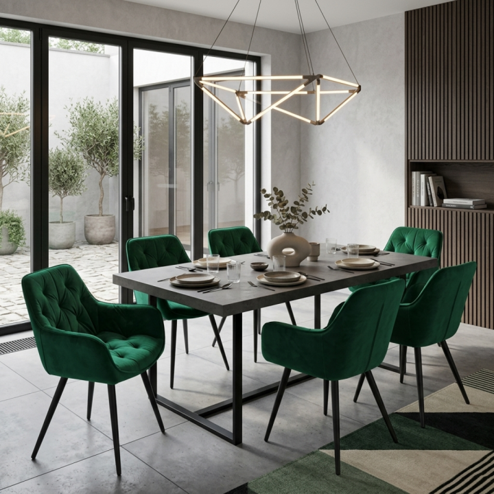 Krzesło tapicerowane Siena butelkowa zieleń