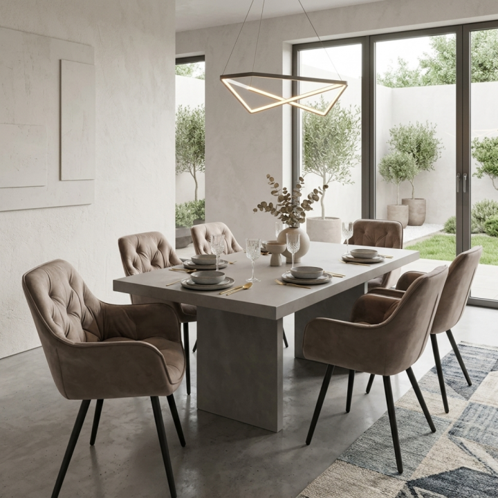 Krzesło tapicerowane Siena ciemnobeżowe