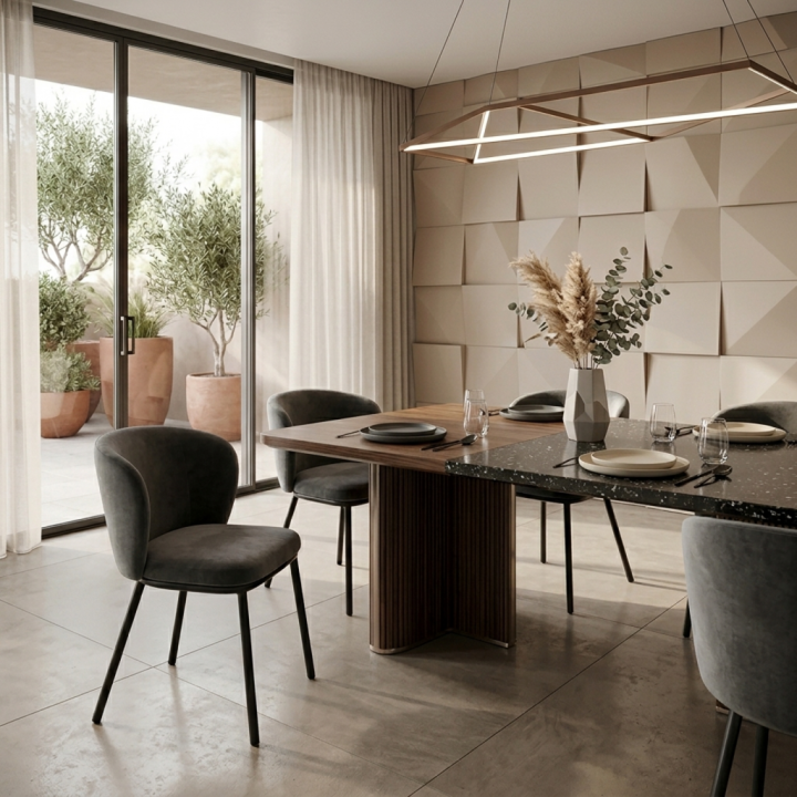 Krzesło tapicerowane Bari szare