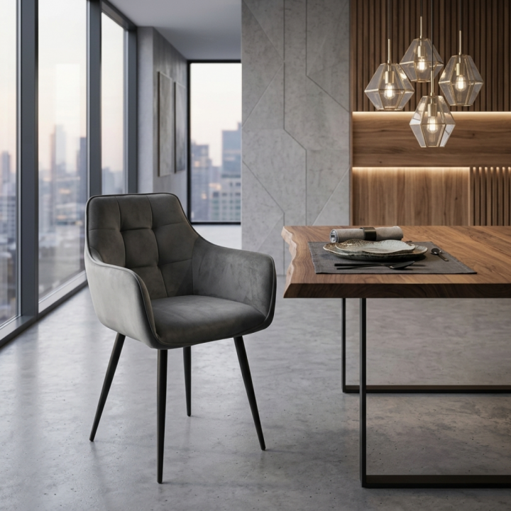 Krzesło tapicerowane Gallo szare