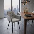 Krzesło tapicerowane Gallo jasnoszare