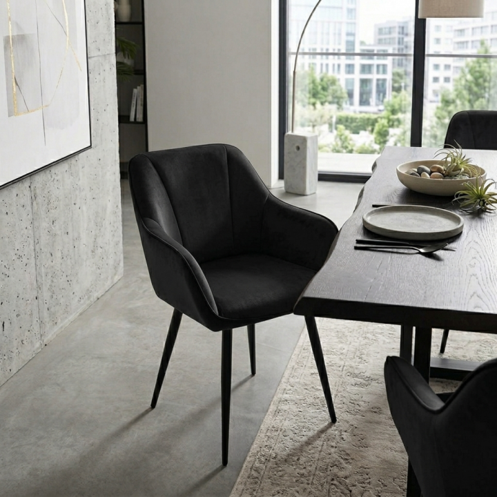 Krzesło tapicerowane Gallo czarne