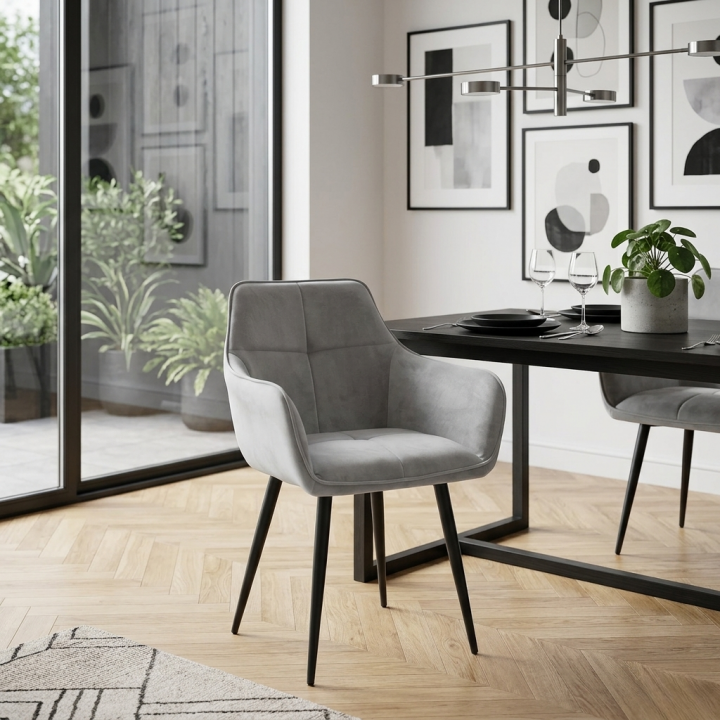 Krzesło tapicerowane Quattro jasznoszare