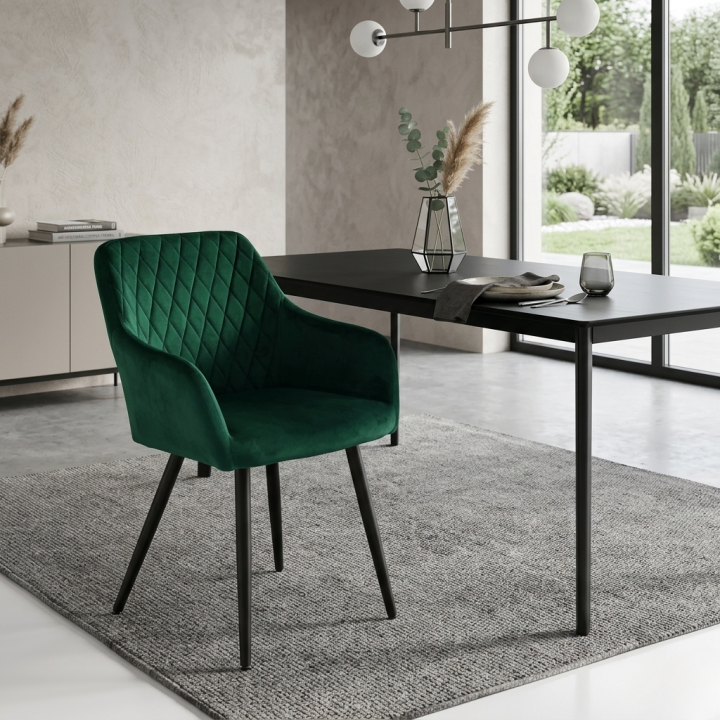 Krzesło tapicerowane Todi butelkowa zieleń