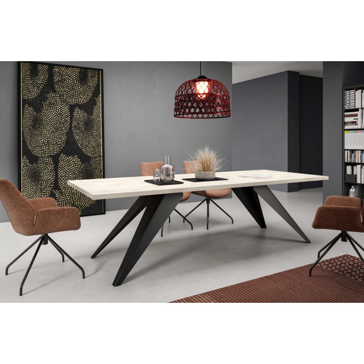 Prostokątny stół rozkładany Vento 160 white chromix