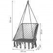 Huśtawka wisząca jednoosobowa szara