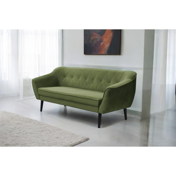 Sofa Maya 3 osobowa w stylu skandynawskim oliwkowa