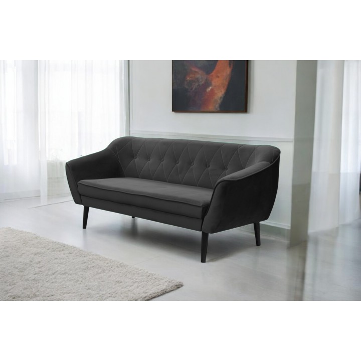 Sofa Maya 3 osobowa w stylu skandynawskim grafitowa