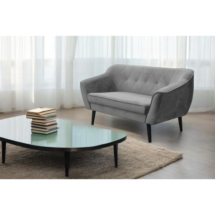 Sofa Maya 2 osobowa w stylu skandynawskim szara