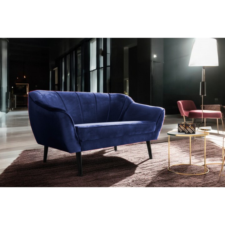 Sofa Scandi 2 osobowa w stylu skandynawskim granatowa